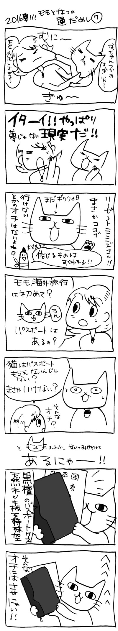 木工漫画　2016年夏!!! モモとなつの運だめし0725　黒檀　パスポートケース